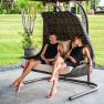 Двойное подвесное кресло на стойке Celeste Brown Omega коричневого цвета Skyline Design  - фото