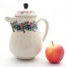 Белый керамический заварник для кофе с цветочным узором "Лесной веночек"   - фото