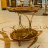Сервировочный столик на колесиках из дерева и латуни Capanni  - фото