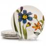 Набор керамических обеденных тарелок с флористическим рисунком 4 шт. "Цветочная рапсодия" Certified International  - фото