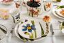 Набор из 4-х керамических салатных тарелок в светлых тонах "Цветочная рапсодия" Certified International  - фото