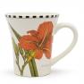 Большие чайные чашки с ботаническим принтом и черно-белым кантом 4 шт. "Цветочная рапсодия" Certified International  - фото
