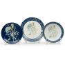 Столовый сервиз с тарелками для супа на 4 персоны с рисунками гортензий "Синие цветы Богемии" Certified International  - фото