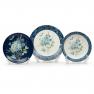 Столовый сервиз с тарелками для супа на 4 персоны с рисунками гортензий "Синие цветы Богемии" Certified International  - фото