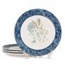 Набор из 4-х керамических обеденных тарелок с растительным мотивом "Синие цветы Богемии" Certified International  - фото