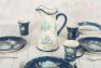 Набор из 4-х высоких чайных чашек из керамики темно-синего цвета "Синие цветы Богемии" Certified International  - фото