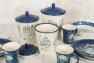 Набор из 3-х емкостей для хранения с цветочным узором и синими крышками "Синие цветы Богемии" Certified International  - фото