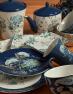 Набор из 4-х квадратных тарелок для закусок с вдохновляющими фразами "Синие цветы Богемии" Certified International  - фото