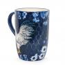 Темно-синий керамический кувшин с изборажением птицы и цветов "Петух Индиго" Certified International  - фото