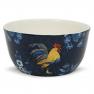 Глубокий салатник из керамики насыщенного синего цвета с рисунком птицы "Петух Индиго" Certified International  - фото