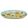 Овальное блюдо из керамики голубого цвета с рисунком "Солнечный сад" Certified International  - фото