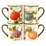 Столовый сервиз  с пиалами и чашками с рисунком тыкв на 4 персоны 16 предметов "Осенний урожай" Certified International  - фото