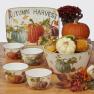 Столовый сервиз  с пиалами и чашками с рисунком тыкв на 4 персоны 16 предметов "Осенний урожай" Certified International  - фото