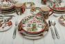 Праздничный столовый сервиз с суповыми тарелками на 4 персоны "Рождественский домик" Certified International  - фото