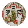 Двухъярусная фруктовница с яркими изображениями снеговиков и дома "Рождественский домик" Certified International  - фото
