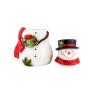 Емкость для сыпучих и печенья в виде снеговика с ручной росписью "Рождественский домик" Certified International  - фото