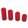 Набор из 4-х красных свечей в форме цилиндра Mercury  - фото
