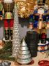 Новогодняя свеча-ель из парафина с покрытием серебряный металлик Mercury  - фото