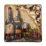 Квадратные обеденные тарелки с изображением вина, набор 4 шт. "Тосканский натюрморт" Certified International  - фото