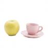 Керамическая розовая чашка с блюдцем Ritmo Comtesse Milano  - фото