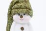 Небольшая статуэтка с LED-подсветкой «Снеговик в зеленой шапке» Villa Grazia  - фото