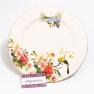 Керамическая обеденная тарелка с изображением птиц и цветов Весна Bizzirri  - фото