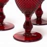 Набор из 4-х красных бокалов для воды из стекла с рельефным узором Vista Alegre  - фото