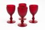 Комплект винных бокалов из красного стекла с рельефным орнаментом Vista Alegre, 4 шт.  - фото