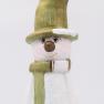 Оригинальная новогодняя статуэтка из керамики с LED-подсветкой «Снеговик в зеленой шляпе» Villa Grazia  - фото