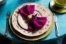 Тарелка десертная ручной работы с цветочным рисунком Melograno Bizzirri  - фото