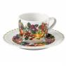 Набор из 4-х фарфоровых кофейных чашек с блюдцами с фруктовым узором Le Primizie Brandani  - фото