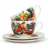 Чайные чашки с блюдцами из фарфора с фруктовым узором Le Primizie, 2 шт. Brandani  - фото