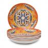 Суповая тарелка из небьющегося меламина с оранжево-синим орнаментом Medicea Brandani  - фото