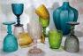 Разноцветные стеклянные стаканы с рельефным декором, набор 6 шт. Corinto Maison  - фото