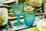 Набор из 6-ти стаканов с орнаментом бирюзового цвета Corinto Maison  - фото