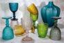 Набор из 6-ти стеклянных стаканов янтарного цвета с узором в греческом стиле Corinto Maison  - фото