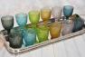 Набор из 6-ти стеклянных стаканов янтарного цвета с узором в греческом стиле Corinto Maison  - фото