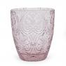 Набор из 6-ти стаканов из стекла розового цвета с рельефным орнаментом Corinto Maison  - фото