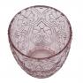 Набор из 6-ти стаканов из стекла розового цвета с рельефным орнаментом Corinto Maison  - фото