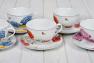 Чашки чайные с гортензией, пионами, маками, календулой, лилиями набор из 6-ти шт. Ikebana Maison  - фото
