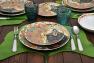 Подставки под обеденную посуду в форме двулопастных листьев Гинкго Билоба с прожилками VdE  - фото