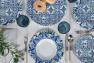 Сервиз столовый на 6 персон фарфоровый с синими узорами Maiorca Maison  - фото