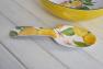Меламиновый салатник с приборами для салата и рисунком лимонной ветки Jaffa Maison  - фото