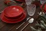 Яркий столовый сервиз из керамики красного цвета для праздничной сервировки Total Red VdE  - фото