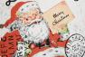 Полотенце хлопковое с рисунком в винтажном стиле "Санта с открыткой" Candy Card Centrotex  - фото