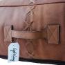 Кожаный коричневый пуф с декоративным швом в виде крестов Light and Living  - фото