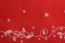 Скатерть хлопковая красная с белыми снежинками для новогоднего стола Holly Centrotex  - фото