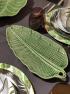 Оригинальное рельефное блюдо из керамики зеленого цвета "Банановый лист" Bordallo  - фото