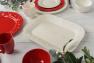 Блюдо прямоугольное новогоднее из керамики "Снежинки" Bordallo  - фото