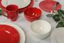 Новогодняя керамическая пиала красного цвета с рельефным узором "Снежинки" Bordallo  - фото